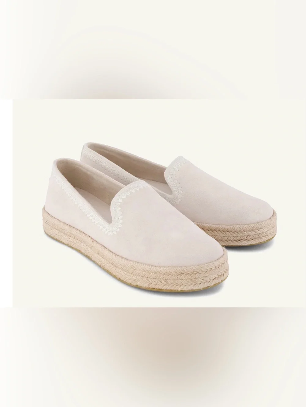 TOMS Carolina Espadrille Slip Ons Off White Twill Cotton Canvas NWOT’s Size 11